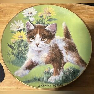 Daisy Cats, “Daisy Kittens” Plate by Sadako Mano
